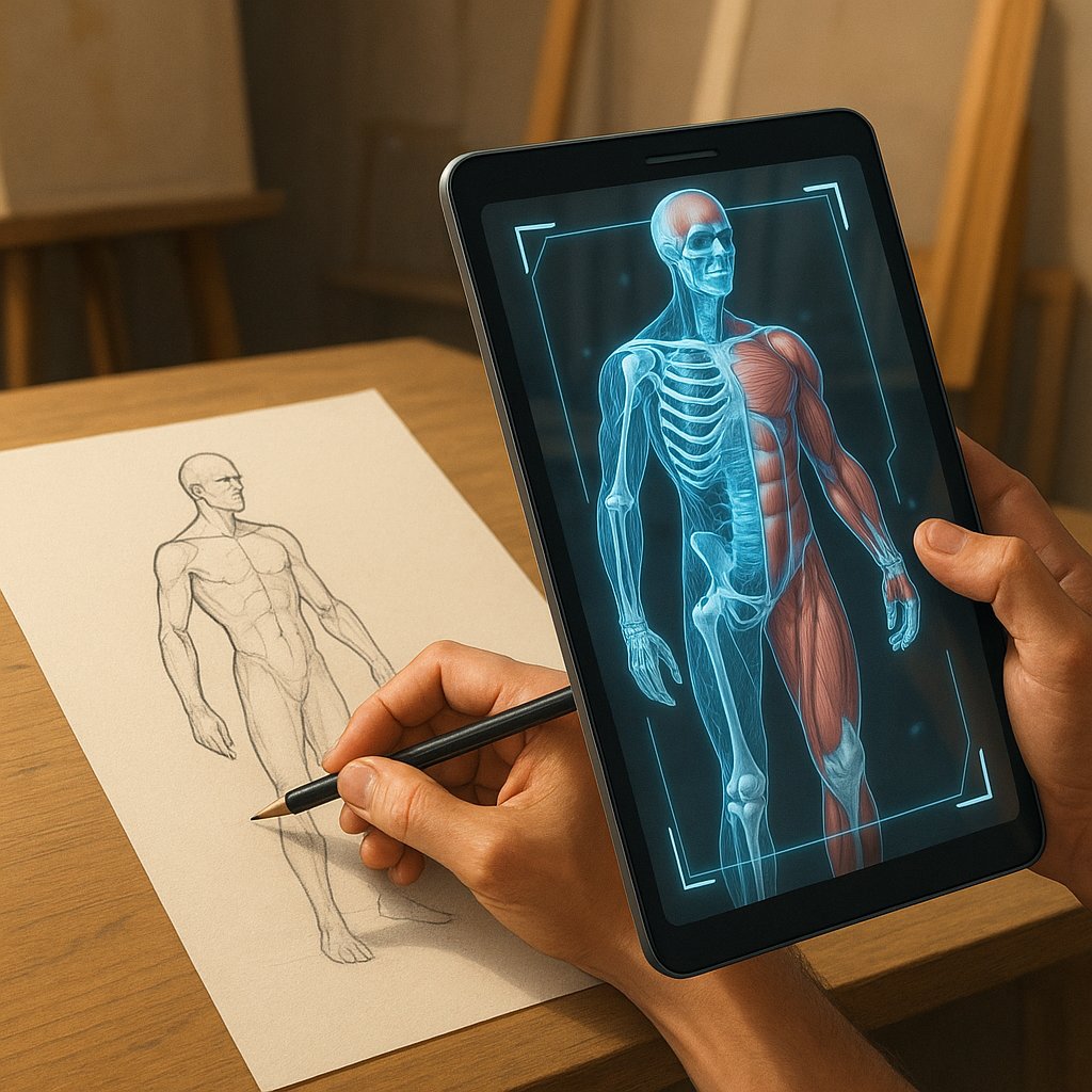 Illustrating Anatomy in 3D: AR Guides for Accurate Figure Drawing